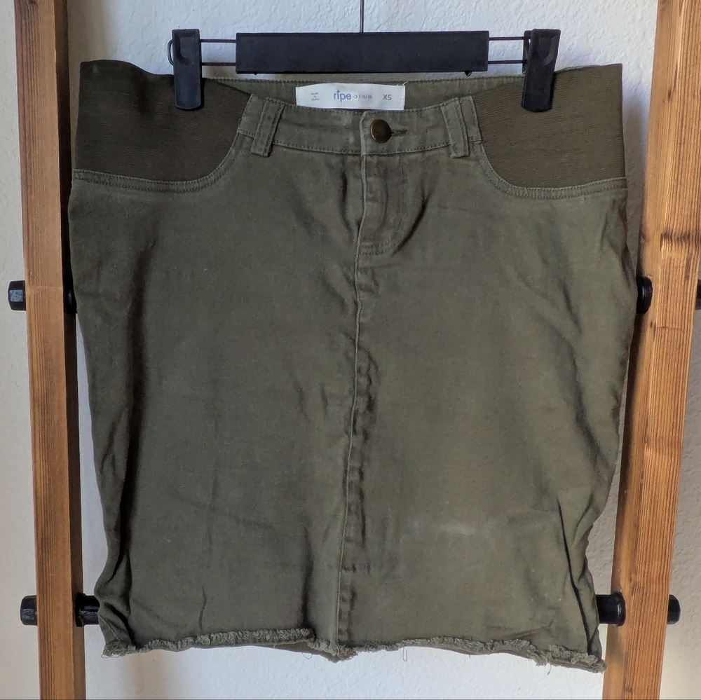 Ripe Denim Women's Maternity Olive Mini Skirt - Size XS